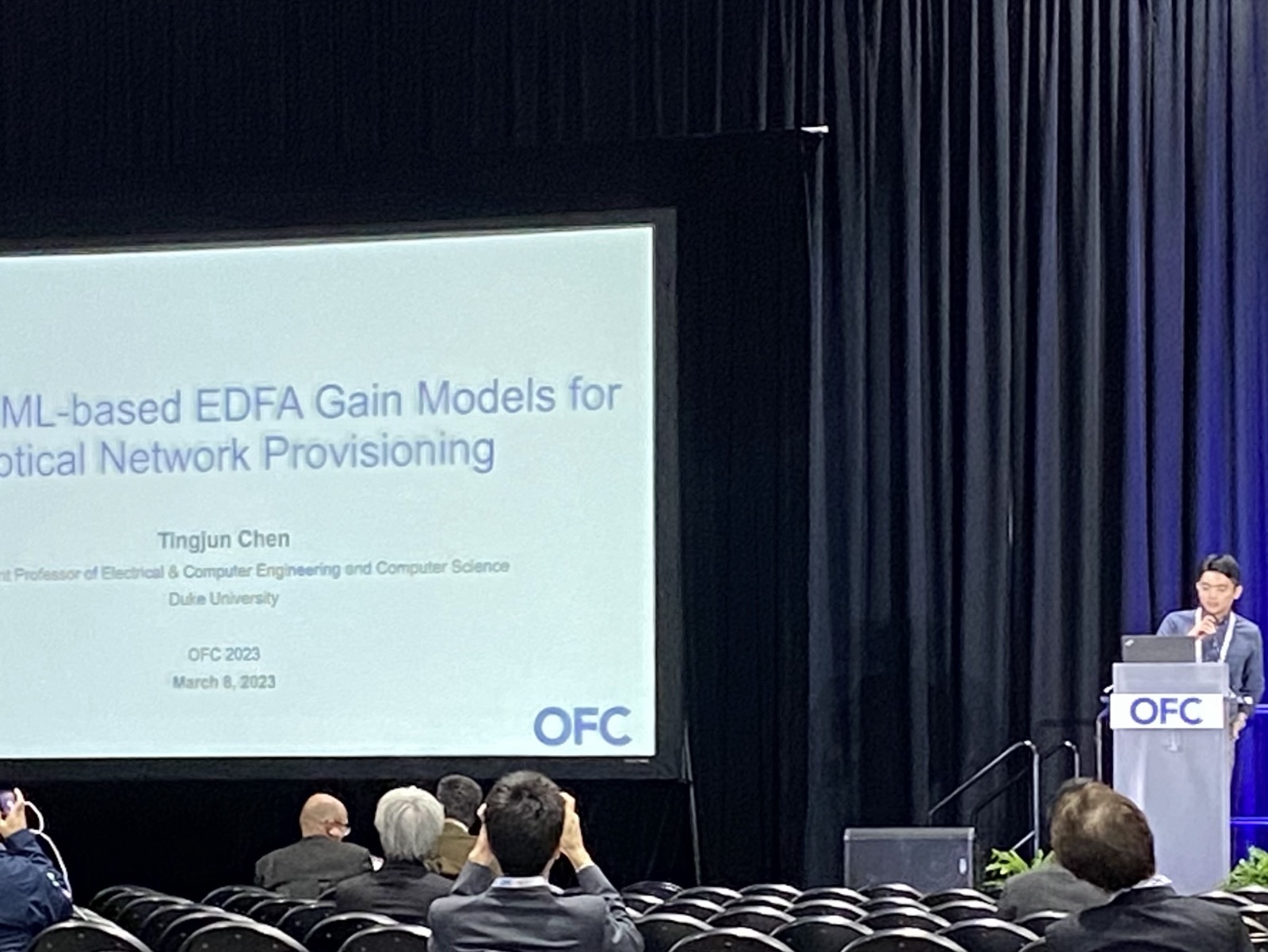 Tingjun serves on the Optical Network Automation panel at IEEE/Optica OFC in San Diego (Mar. 2023)